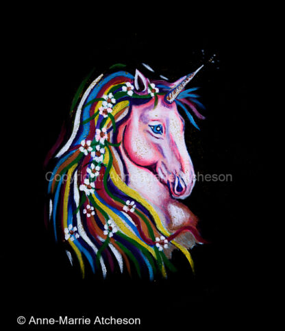 Unicorn canvas print 8 x 8 inches